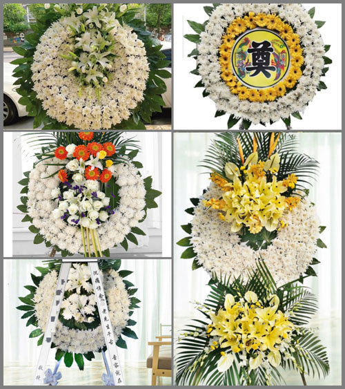 山东青岛莱西市望城街道林泉庄村花圈速递